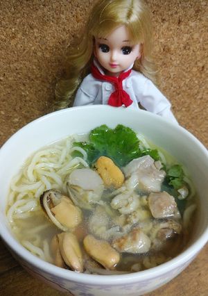 リカちゃん♡貝出汁オリーブ鶏油ラーメン-レシピのメイン写真