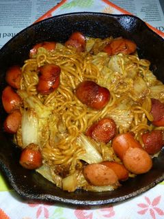 ウインナー+白菜たっぷりソース焼そば-レシピのメイン写真