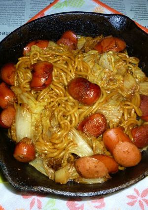 ウインナー＋白菜たっぷりソース焼そば-レシピのメイン写真
