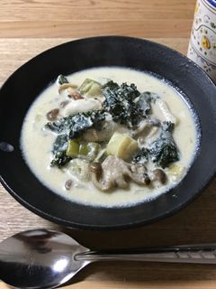 豆乳牡蠣スープ カリーノケール入り-レシピのメイン写真