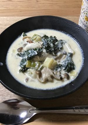 豆乳牡蠣スープ カリーノケール入り-レシピのメイン写真