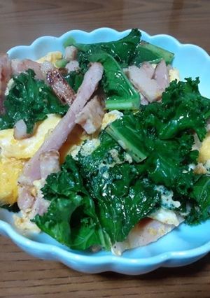 カリーノケールの３色炒め-レシピのメイン写真
