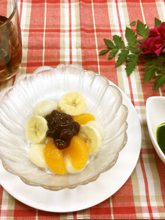 フルーツ白玉 抹茶ソースかけ-レシピのメイン写真