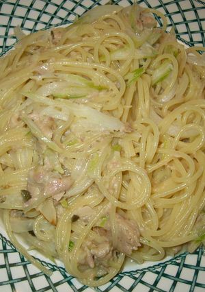 ツナとセロリのクリームスパゲティ-レシピのメイン写真