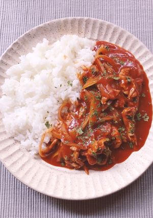 15分！豚コマとケチャップでハヤシライス-レシピのメイン写真