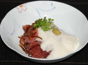 きはだまぐろの生姜こんぶ和えやまかけ♪-レシピのメイン写真