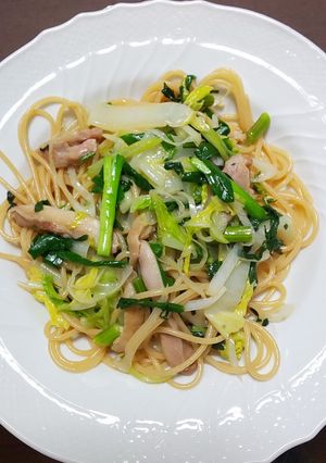 春菊とゴマが香る和風パスタ-レシピのメイン写真
