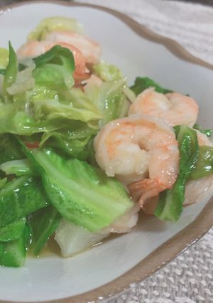 エビと春キャベツのアヒージョ風-レシピのメイン写真
