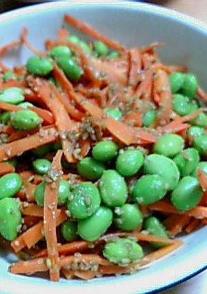 枝豆とにんじんのごまあえ-レシピのメイン写真