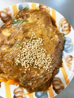 レンジキーマカレー味ひき肉のせドーム蒸し-レシピのメイン写真
