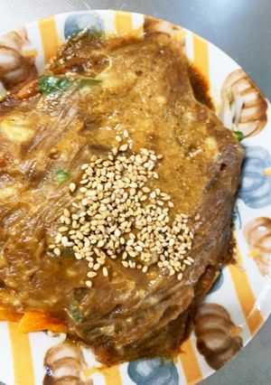レンジキーマカレー味ひき肉のせドーム蒸し-レシピのメイン写真