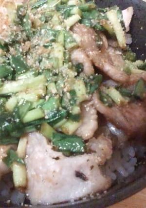 かりっと豚肉のネギソース丼-レシピのメイン写真