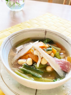 朝食にお腹に優しいごぼうと大豆入りスープ-レシピのメイン写真