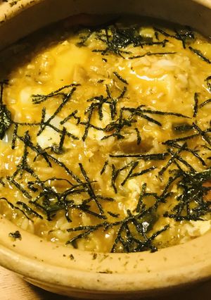 味噌バターの餅入り玉子雑炊-レシピのメイン写真