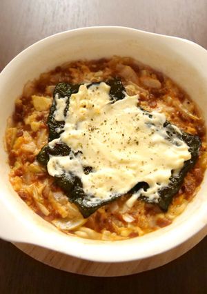 レンジで☆豆腐と納豆の焼きのりラザニア-レシピのメイン写真