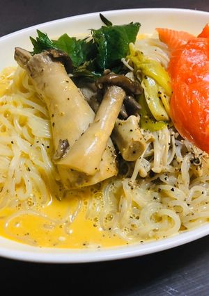 ずぼらの簡単　しらたきでカルボナーラ風-レシピのメイン写真