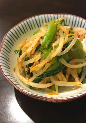 チンゲン菜ともやしのピリ辛ごま和え♬-レシピのメイン写真
