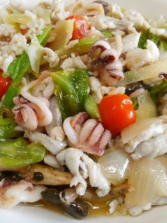 サワラとハリイカの洋風野菜炒め-レシピのメイン写真