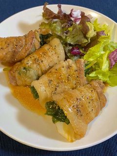 新玉ねぎの豚バラあしたば巻き!お弁当にも-レシピのメイン写真