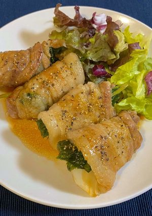 新玉ねぎの豚バラあしたば巻き!お弁当にも-レシピのメイン写真