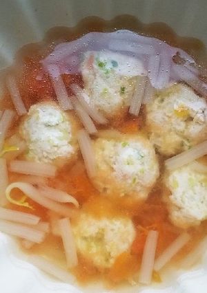 犬ご飯　鶏団子のスープ-レシピのメイン写真
