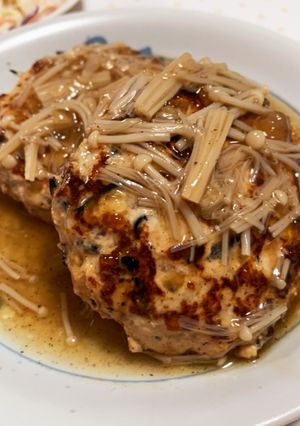 ひじきの煮物でヘルシー豆腐ハンバーグ♪-レシピのメイン写真