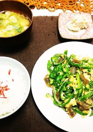 ピーマンとこんにゃくと卵のいりつけ-レシピのメイン写真