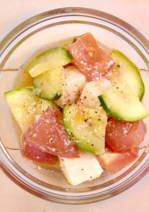 ☆ズッキーニと豆腐のカプレーゼ風サラダ☆-レシピのメイン写真