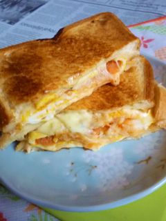 辛子明太子卵焼きのホットサンド-レシピのメイン写真