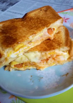 辛子明太子卵焼きのホットサンド-レシピのメイン写真