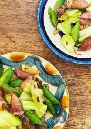 春キャベツとホタルイカの炒め物-レシピのメイン写真