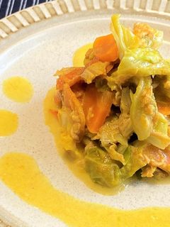 レンジで簡単!ツナ缶温サラダカレー風味-レシピのメイン写真