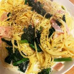ほうれん草とベーコンのクリームパスタ-レシピのメイン写真