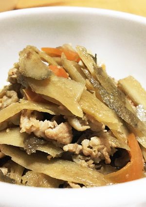 根菜と豚バラ肉の炒め煮-レシピのメイン写真