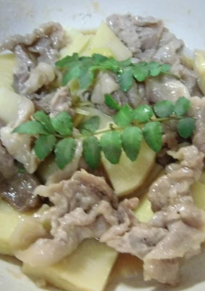 たけのこと豚肉のレンジ蒸し-レシピのメイン写真