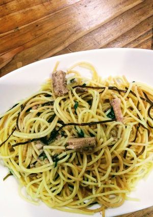 はちみつ梅干しと塩昆布＊水煮缶パスタ-レシピのメイン写真