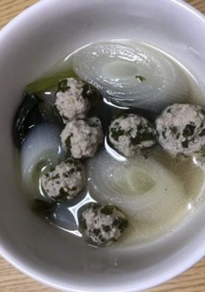 ケール肉団子とちゃんこ葱入りスープ-レシピのメイン写真