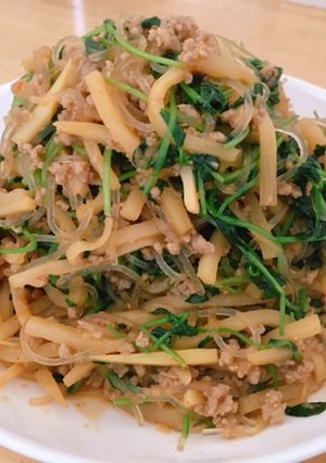 豆苗の焼肉のタレ炒め-レシピのメイン写真