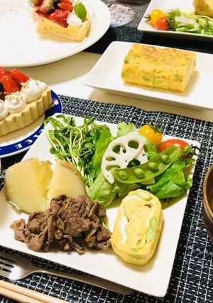 バランスメニュー、夕飯の献立牛肉メイン-レシピのメイン写真