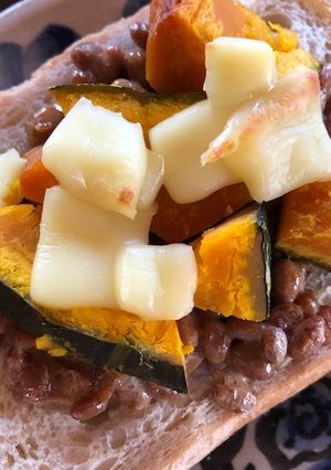 納豆とかぼちゃのチーズトースト-レシピのメイン写真