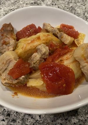 簡単キャベツのトマト缶煮-レシピのメイン写真