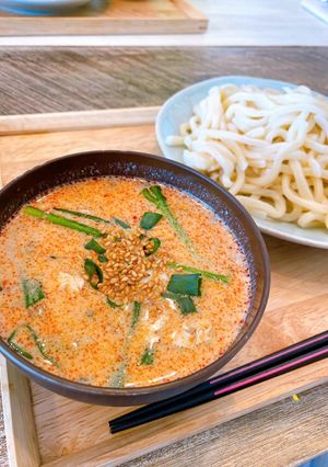 サバ缶で作る!ゴマ味噌坦々つけうどん!!-レシピのメイン写真
