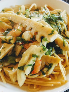 筍と海老と大葉の和風あんかけスパゲティー-レシピのメイン写真