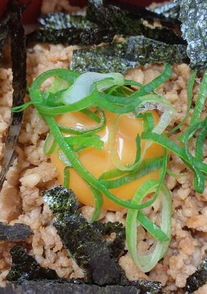 ミンチ月見うどん-レシピのメイン写真