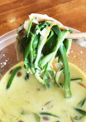 アスパラ麺入り豆乳スープ-レシピのメイン写真
