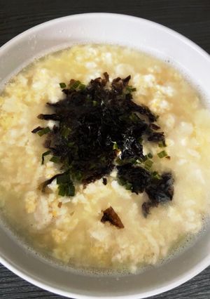 お粥風豆腐と卵の中華スープ-レシピのメイン写真