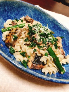 サバ缶とアスパラガスのパスタ♡-レシピのメイン写真