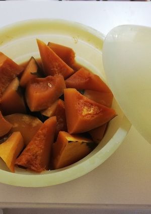 超簡単！材料3つ！レンジでかぼちゃの煮物-レシピのメイン写真
