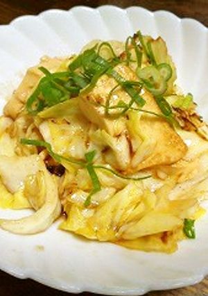 豆腐とキャベツのオイスターソース炒め-レシピのメイン写真