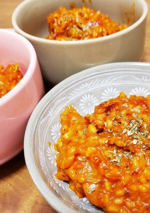 野菜ジュースで!濃厚トマトチーズリゾット-レシピのメイン写真